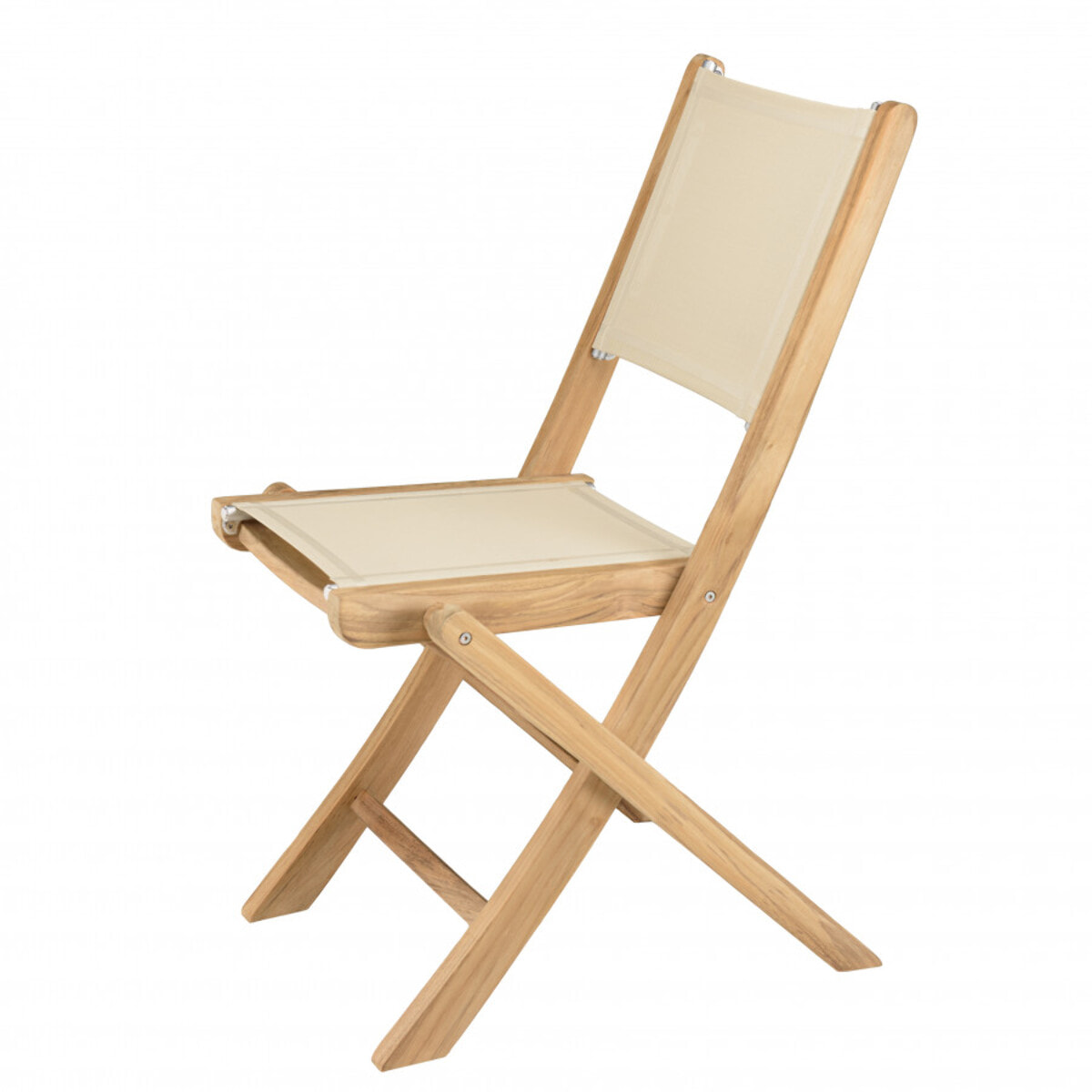 HARRIS - Lot de 2 chaises pliantes textilène couleur beige