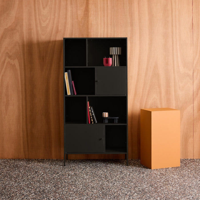 Buffet, meuble de rangement industriel métal 8 compartiments OKLAHOMA