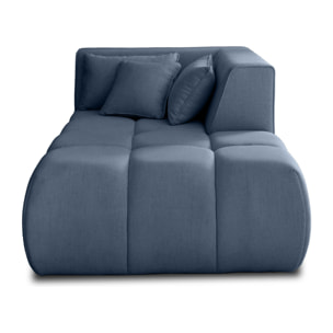 Caracas - module d'assise méridienne droit - en tissu - Bleu