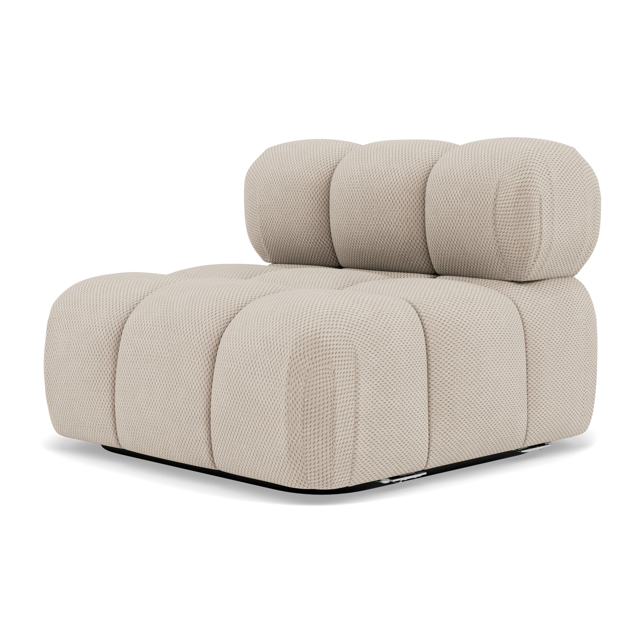 Ruby - module d'assise sans accoudoirs en velours texturé - Beige