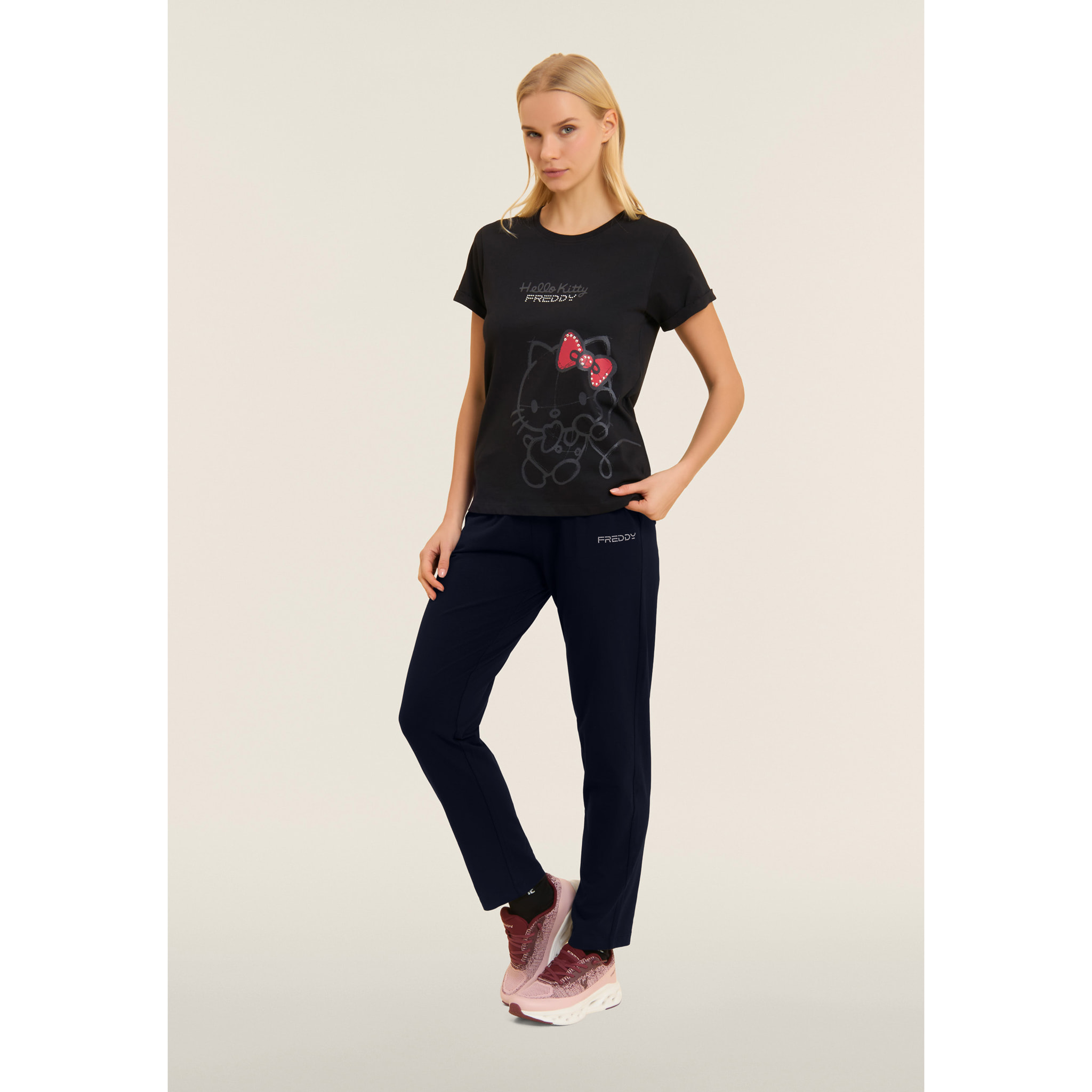 Pantaloni Sportivi Regular con Vita in Costina e Logo FREDDY