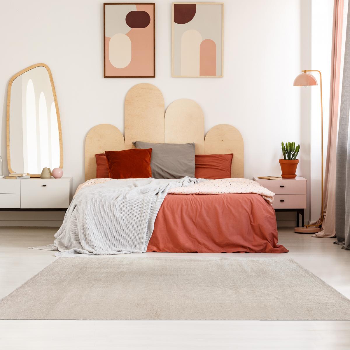 Tapis kilim tissé en coton motif faux uni VIPA