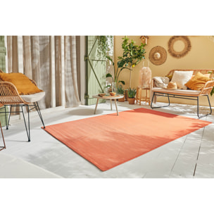 CAPRI - Tapis d'extérieur à motif uni - Corail