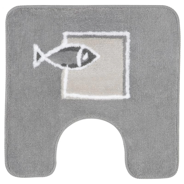 Tapis de bain Polyester ANDROS 50x50cm motif poisson Gris Spirella