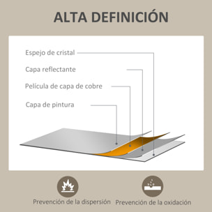 Espejo Rectangular Espejo de Baño Espejo de Pared Decorativo para Salón Entrada Pasillo Horizontal o Vertical Blanco