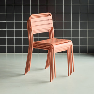 Chaise de jardin acier (lot de 4) AMÉLIA