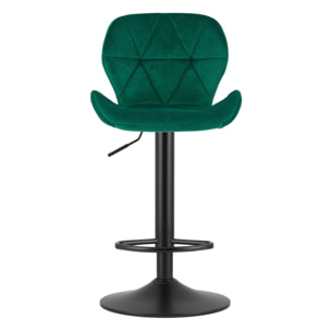 Set di 2 sgabelli alti West in velluto verde smeraldo