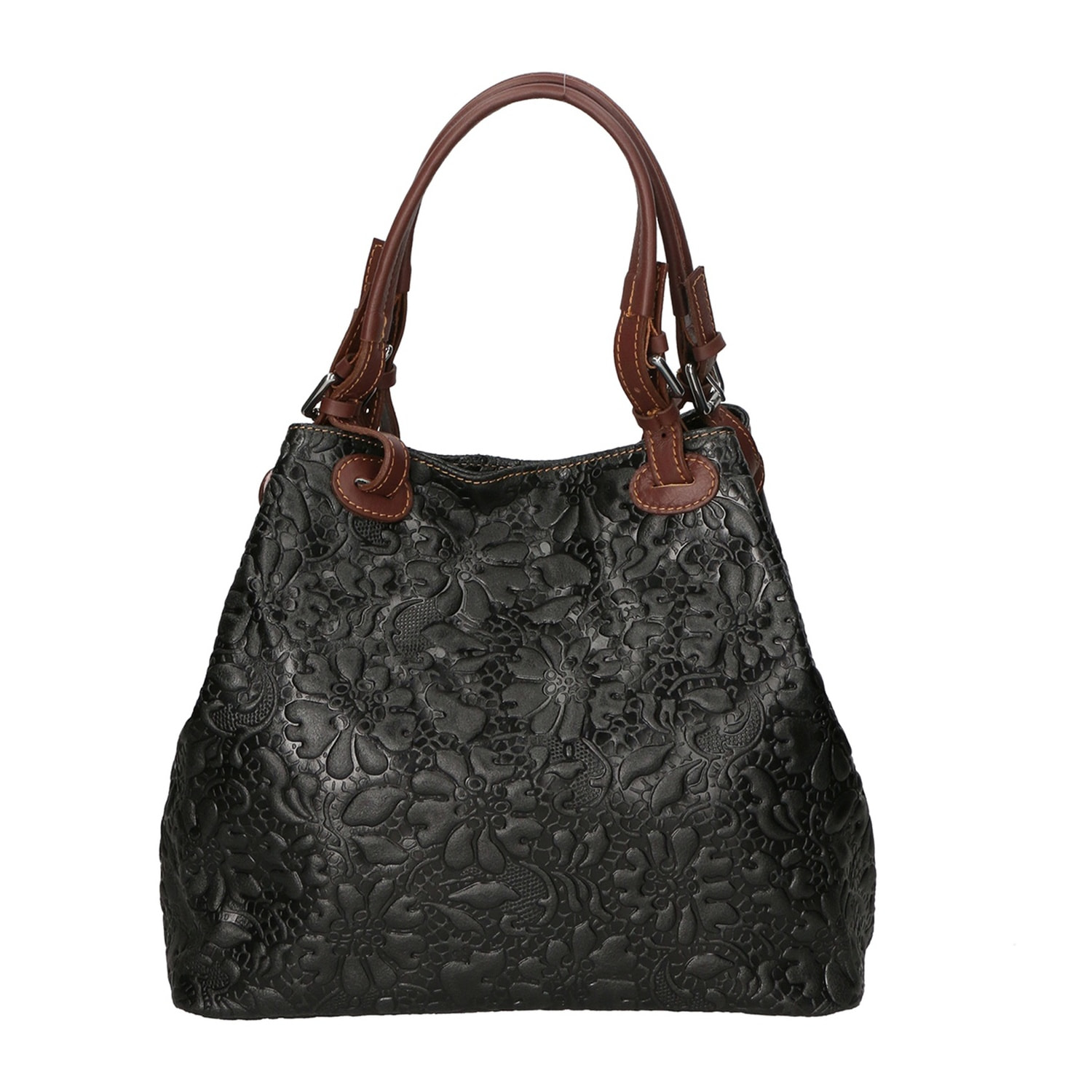Borsa a mano da donna - Modello Elenia - Vera pelle - 33.0 x 29.0 x 16.0 cm