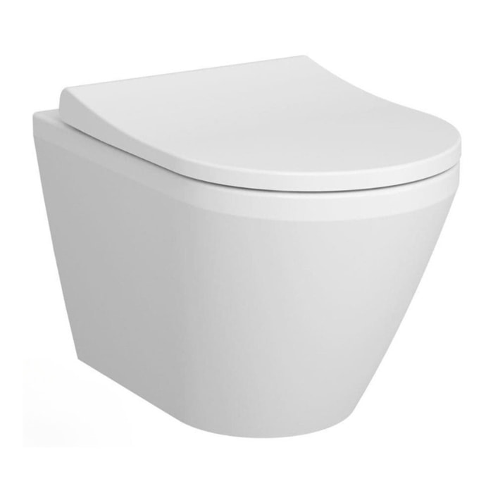 Pack WC Bâti-support V-Fix Core + WC sans bride Integra, fixations invisibles + Plaque, Blanc Brillant (V-FixIntegraRimless-1)