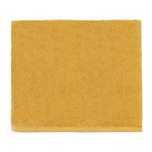 Serviette invitée unie en coton, AQUA, Jaune Safran