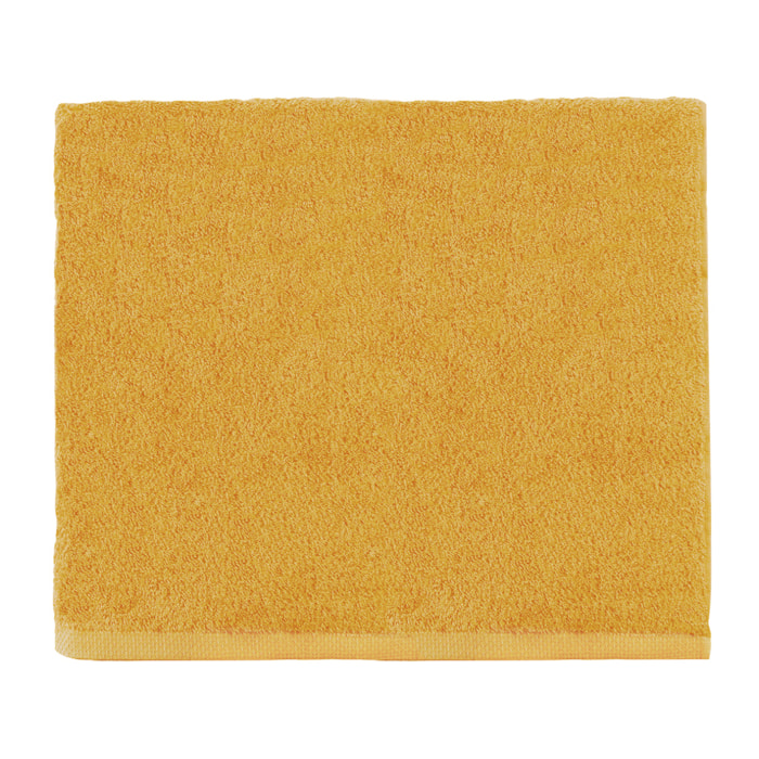 Serviette invitée unie en coton, AQUA, Jaune Safran