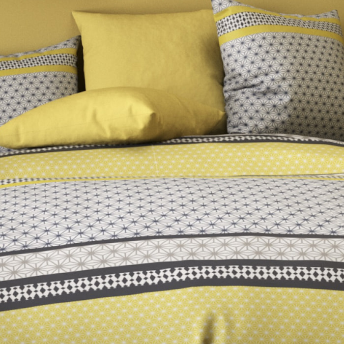 Parure de couette 2pcs 100% microfibre 55gsm vaxo jaune