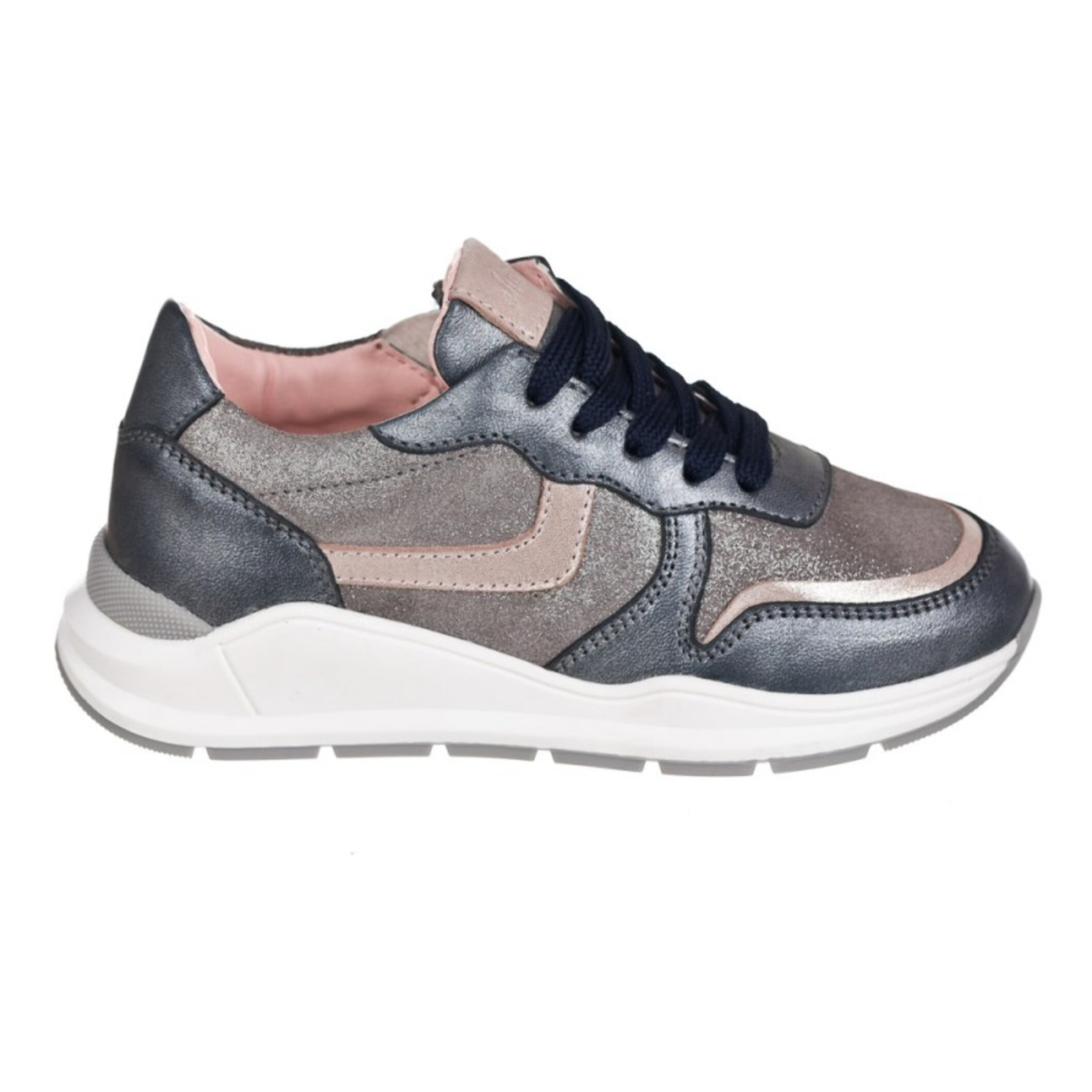 Sneaker de piel con cremallera lateral