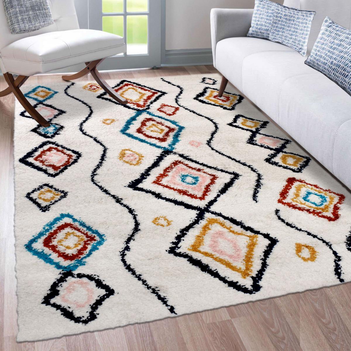Tapis berbère tissé motifs ethno-chic TEPU