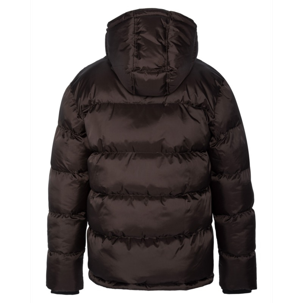 IDAHO2 SIMPLE HOODED &  PADDED JACKET W/ SCHOTT NYC CHEST EMBROIDERY  100% NYLON Marrone