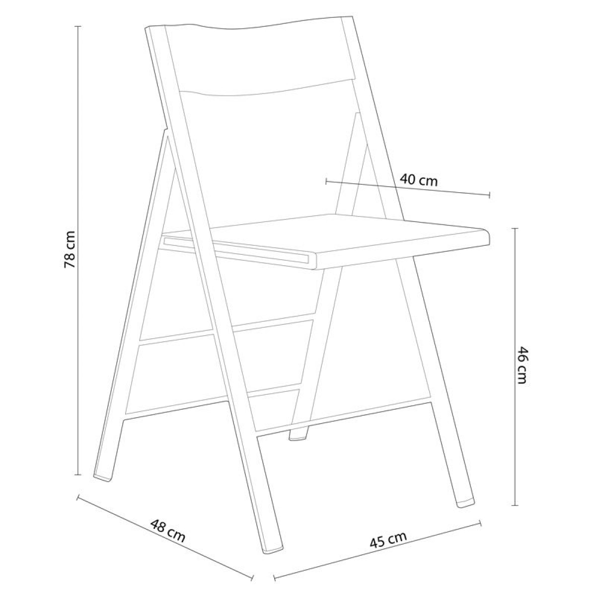 Pack 4 sillas plegables Pisa Negro