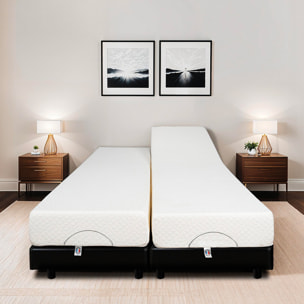 Ensemble Matelas Absolu & Sommier Électrique Bodyssoft, 21 cm, Mémoire de Forme, Technologie Hybride Lattes & Plots, Confort Personnalisé, Soutien Équilibré