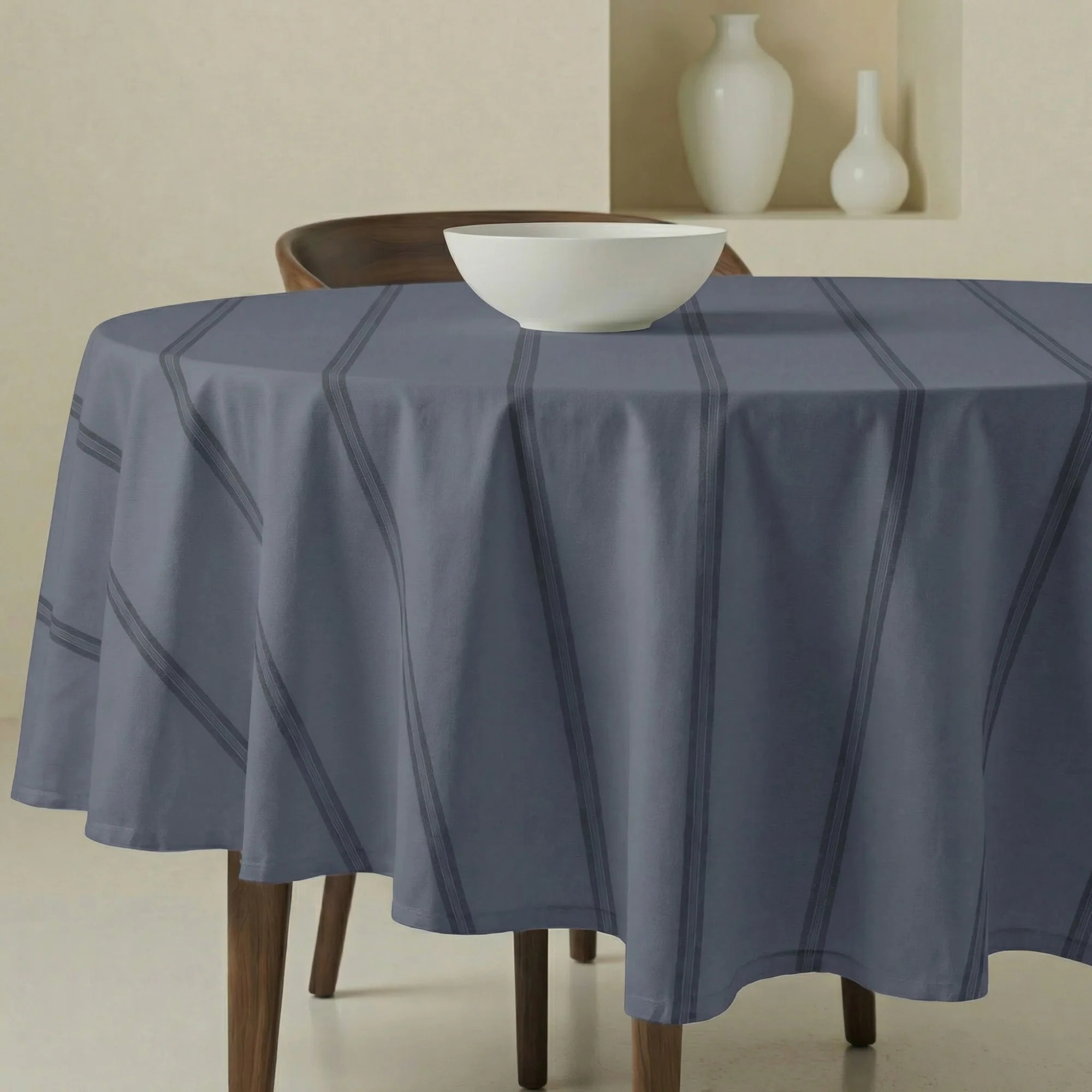 Nappe ronde anti-taches Nua Bleu Clair