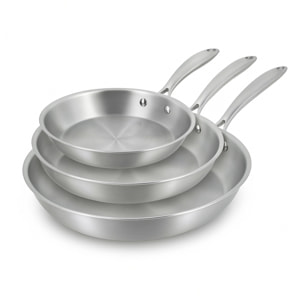 Lot de 3 poêles en acier inoxydable - tous feux TRIPLY