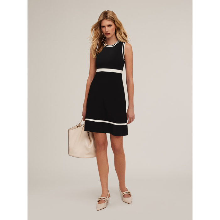 Motivi - Vestito bicolor in maglia - Nero