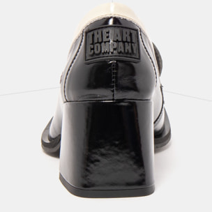 Zapatos con tacón 1705 NAPPA SHINNY BLACK-CREAM/ VERONA color Black-cream