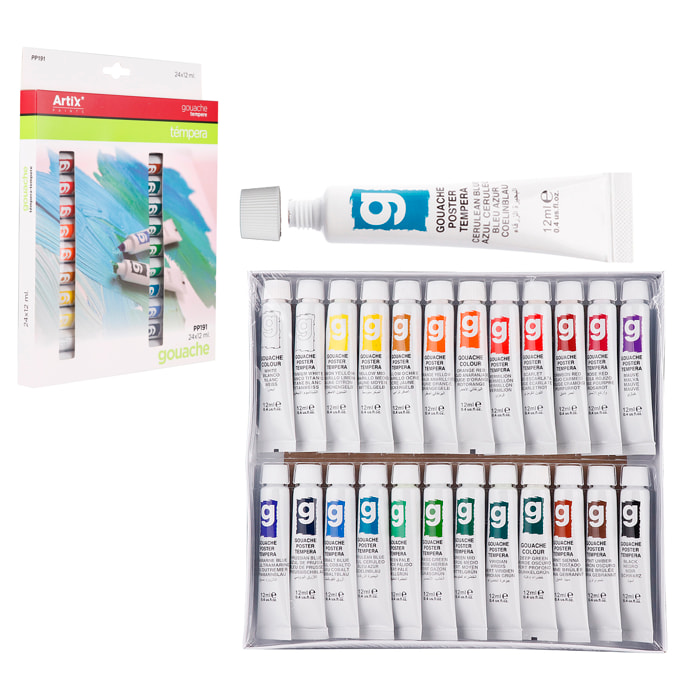 TÉMPERA 24 TUBOS x 12 ml