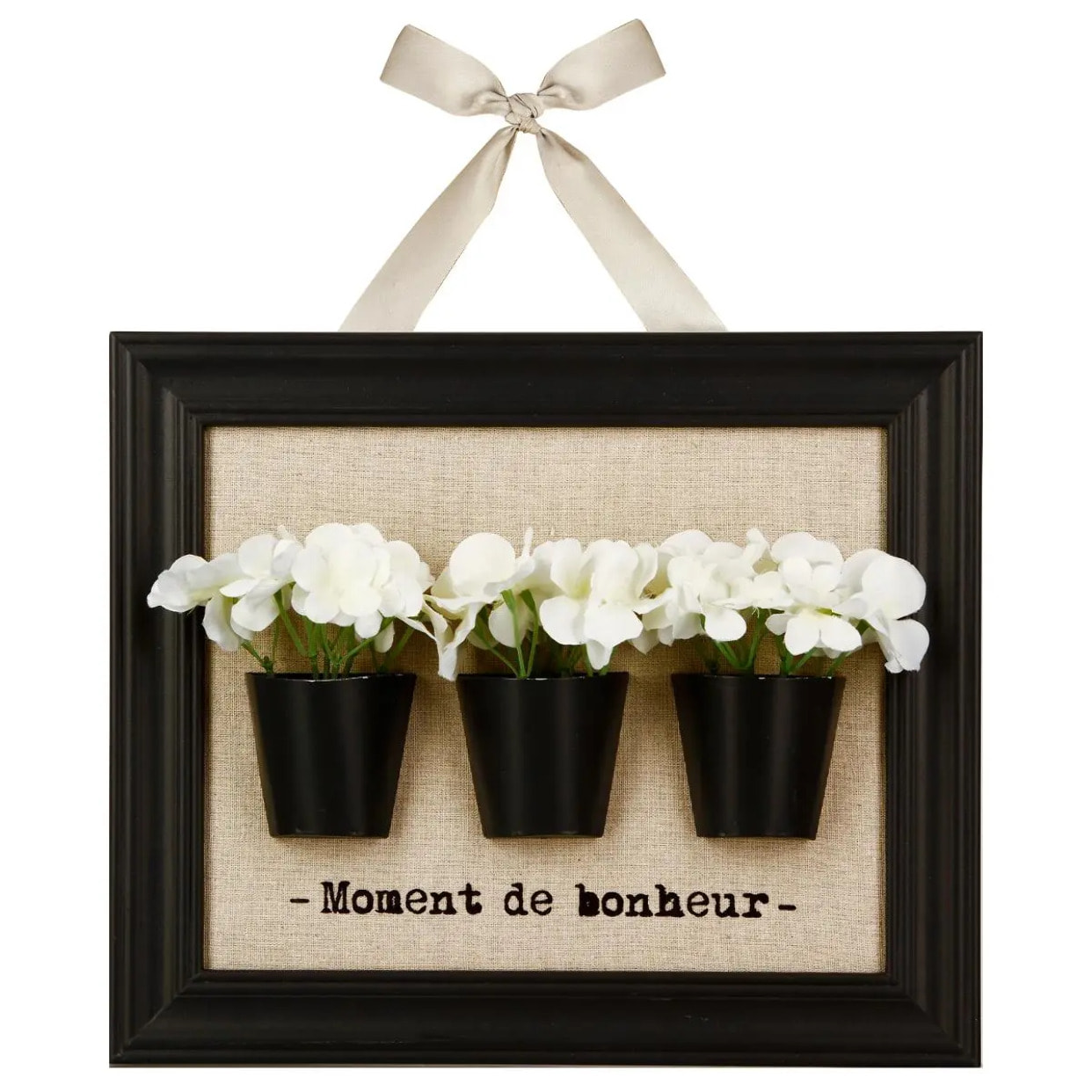 Cadre déco 3D "Fleurs" - bois - 32x38 cm