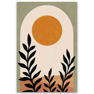 Tableau paysage abstrait soleil moderne Toile imprimée