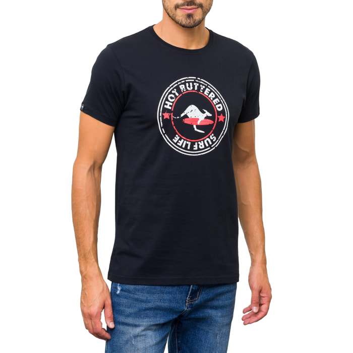 Camiseta de algodón 150 gr Hot Buttered Surflife Negro