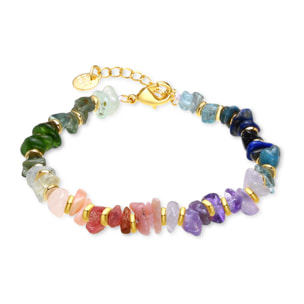 Pulsera de Fluorita acabada en oro amarillo de 18k