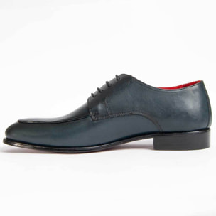 Zapato Oxford De Piel - Azul