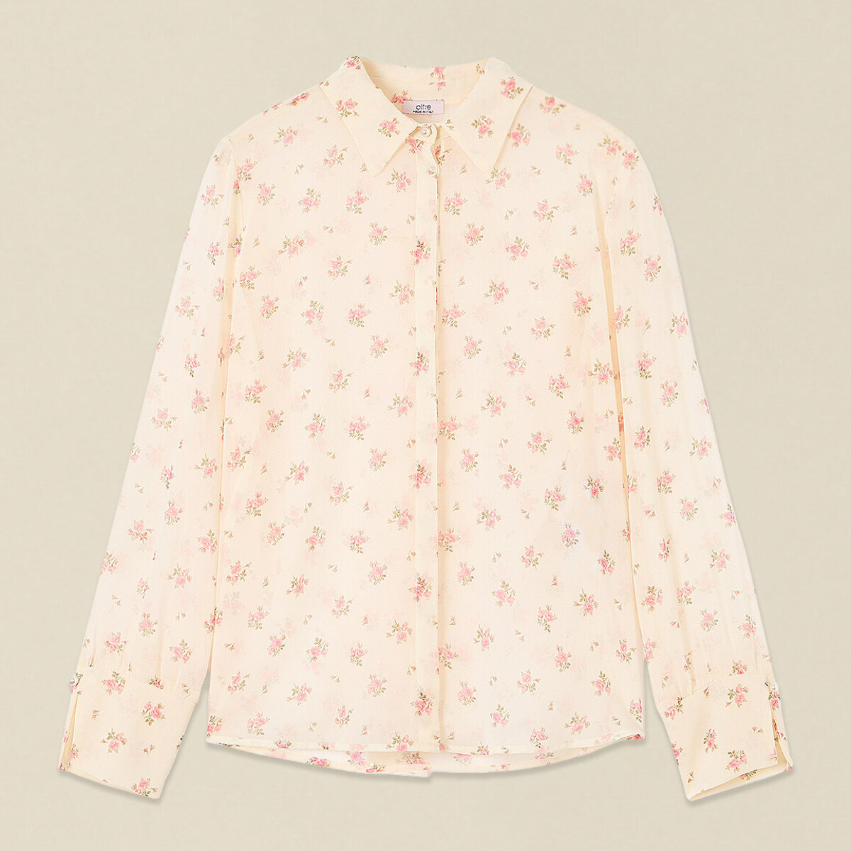 Oltre - Camicia con stampa floreale - Beige