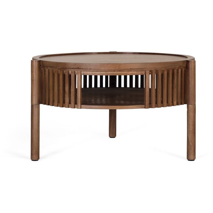 Table Basse en Bois de Manguier 80 cm Style Contemporain