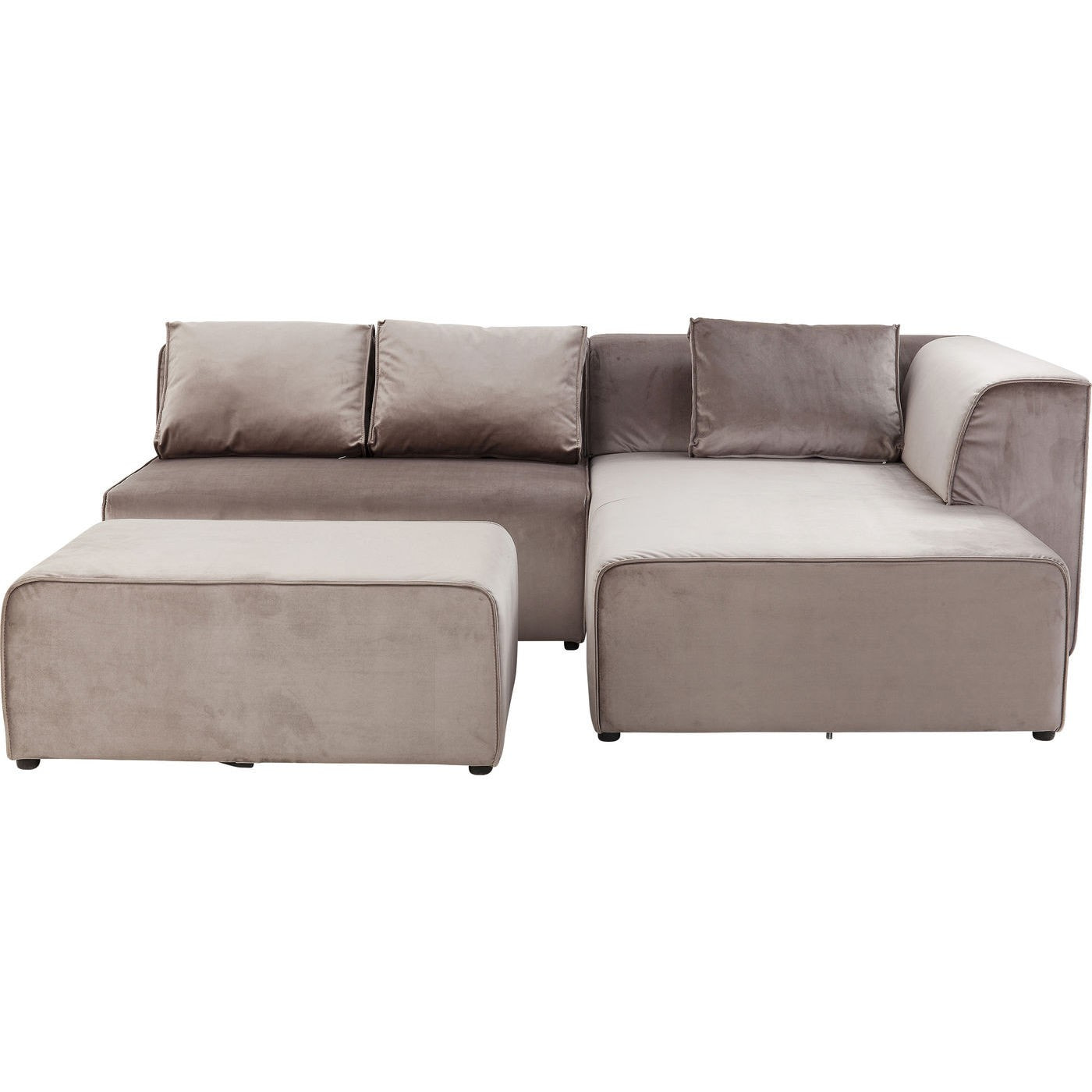 Canapé d'angle Infinity droite velours taupe Kare Design