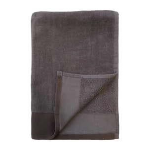 Serviette de bain XL éponge velours unie - Shady Gris - 370g/m²