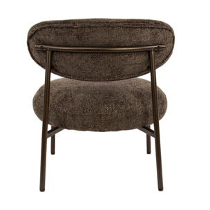 Adelia - fauteuil - pieds en métal - en tissu texturé - Marron