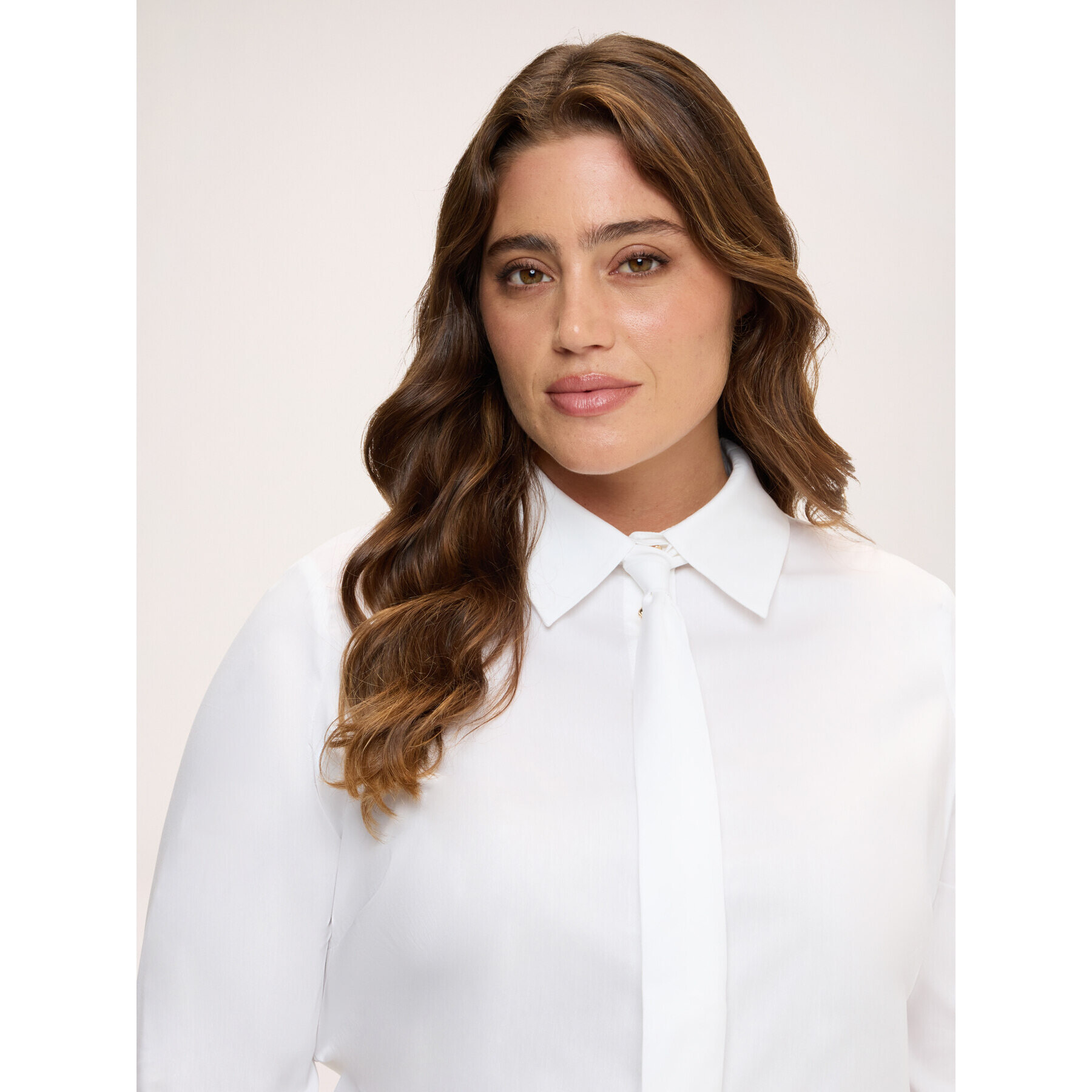 Fiorella Rubino - Camicia con cravatta rimovibile - Bianco