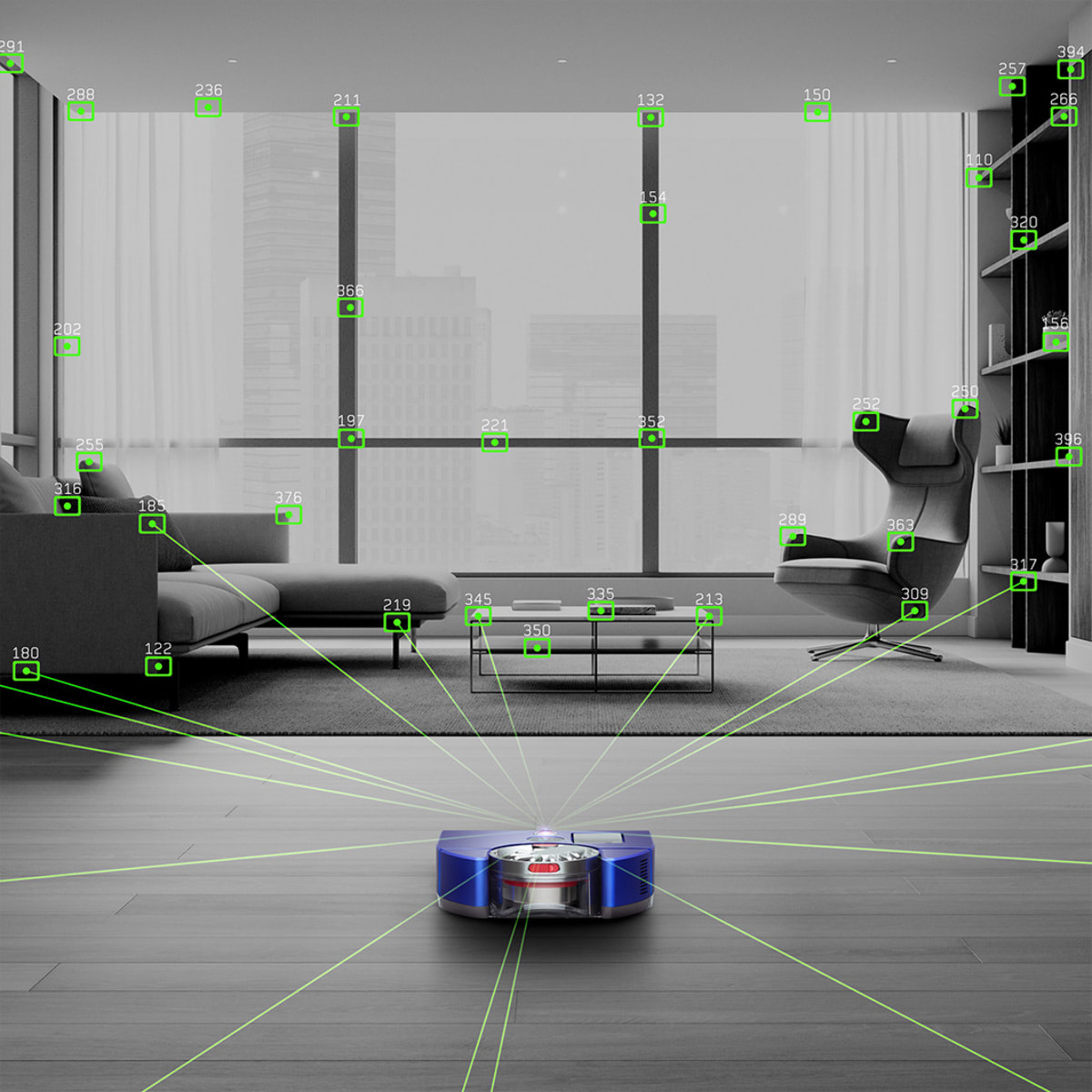 Robot aspirateur Dyson 360 Vis Nav™ Bleu/Nickel