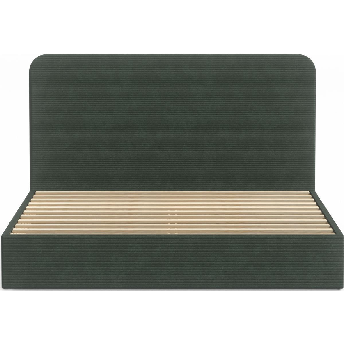 Lit adulte en velours côtelé avec tête de lit - ENZO