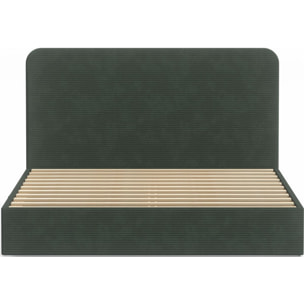 Lit adulte en velours côtelé avec tête de lit - ENZO