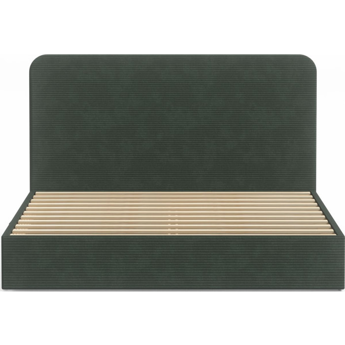 Lit adulte en velours côtelé avec tête de lit - ENZO