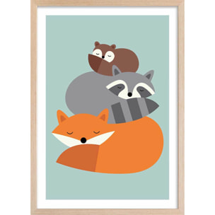 Affiche  chill forest Affiche + cadre en bois - Chêne