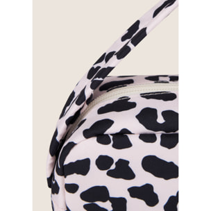 Borsa a spalla leopardata in poliestere con logo FREDDY
