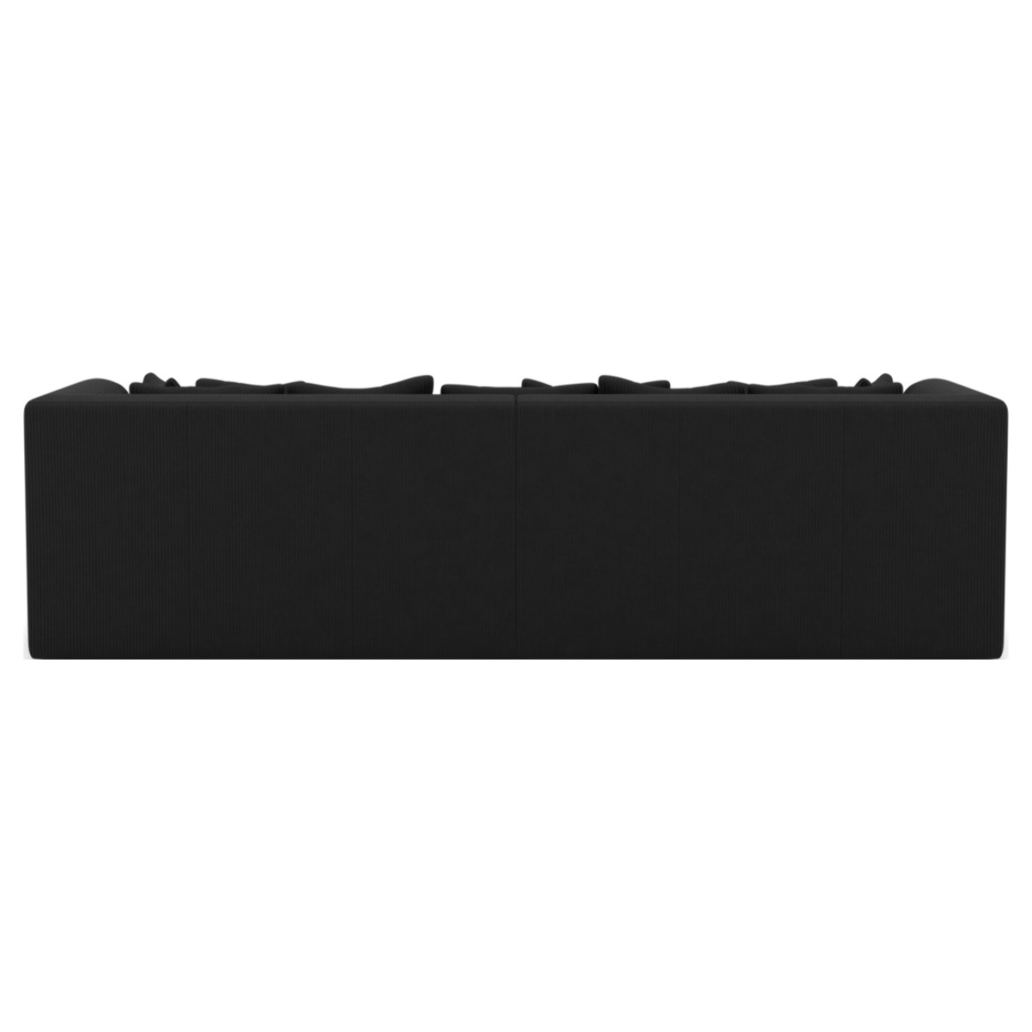 Onyx - canapé droit 4 places avec double méridienne - assise profonde - en velours côtelé - Noir