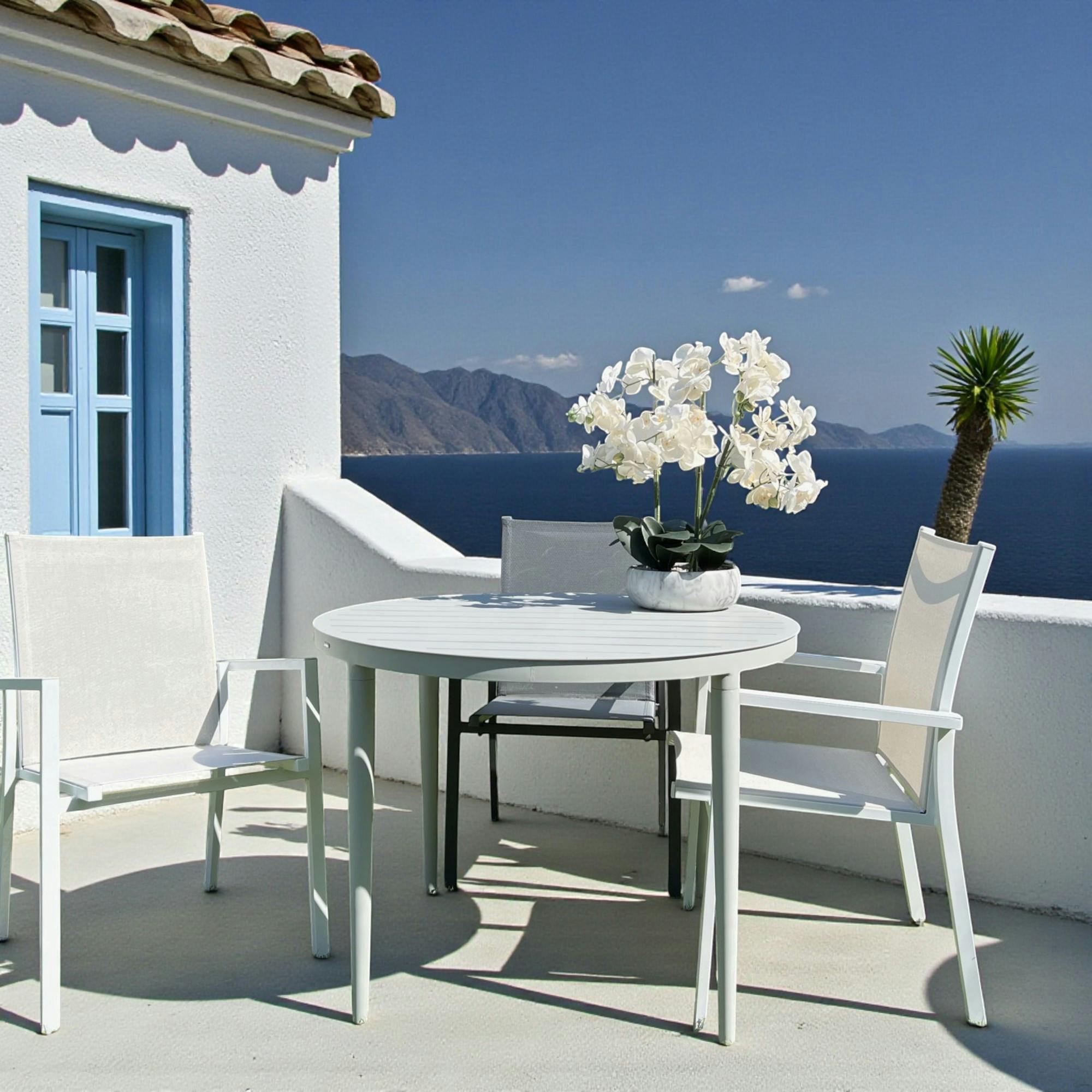 Table de jardin ronde en aluminium gris poudré Ø 100 cm STOCKHOLM