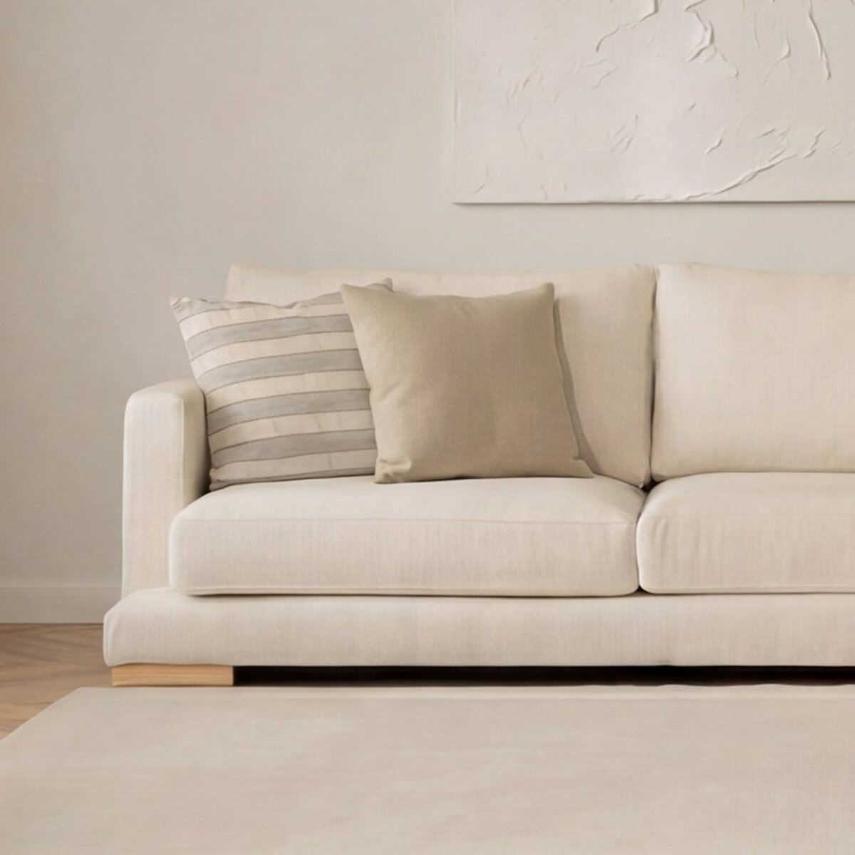 Canapé d'angle Luxor -textile,mousse pu,bois,panneau de particules-couleur beige 275 x 88 x 191 cm