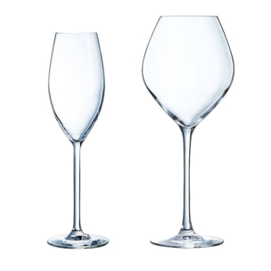 Set de platos 12 piezas Cheer Up Copas de vino 47cl  y Copas de Champan - Chef et Sommelier