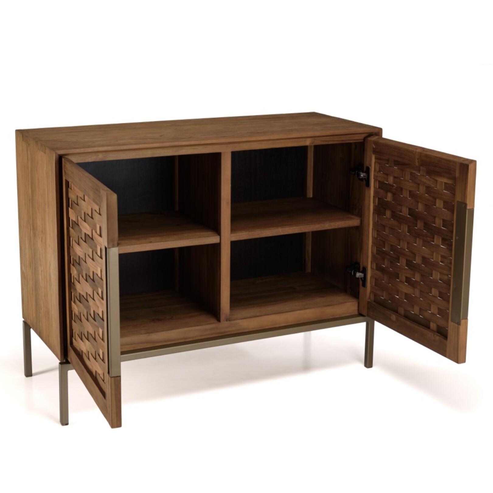 SIXTINE - Buffet en bois de teck recyclé 2 portes