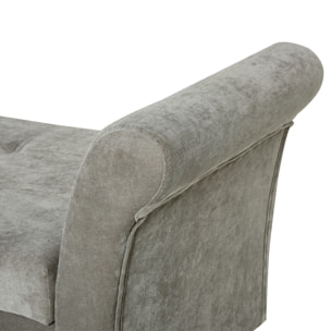 Banc Banquette Design Contemporain Accoudoirs Courbés Fonction de Rangement 2 en 1 136,5 x 45lx 62 cm Gris