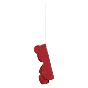Sujet ourson papier H.12cm rouge